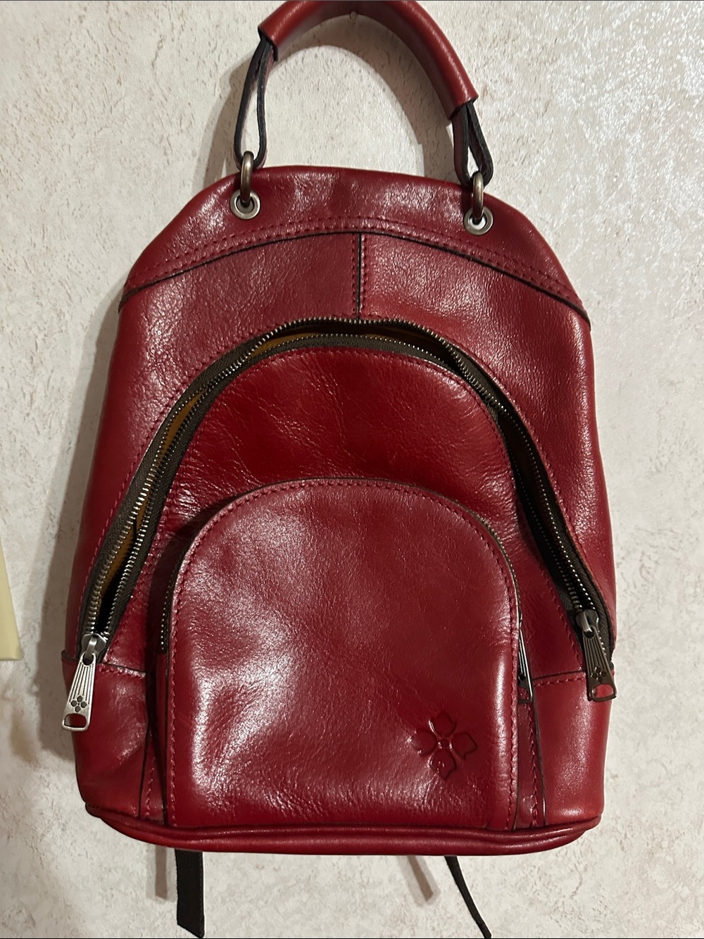 Patricia Nash Red Leather Mini Backpack
